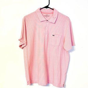 Vineyard Vines Men's Polo | Pink Striped | Medium